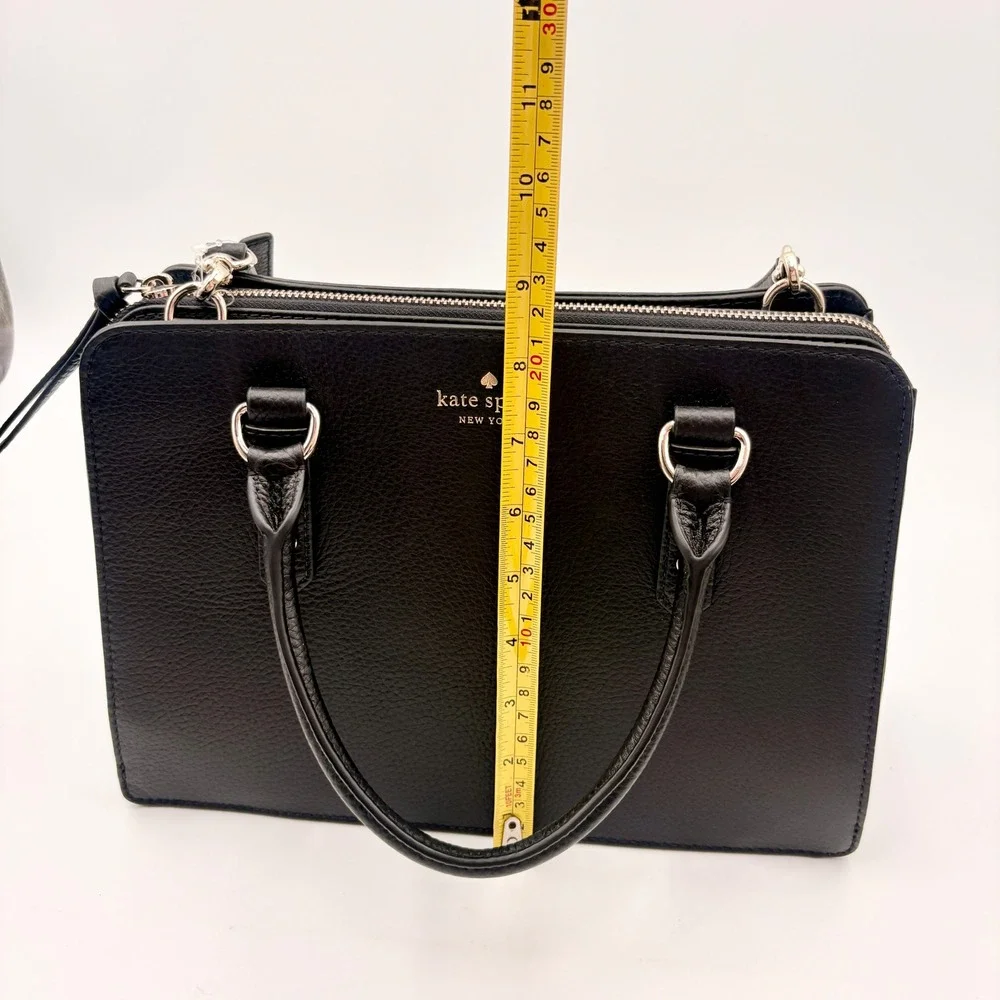 Kate Spade Mulberry Street Lise Black Pebbled Leather Satchel Bag K1115 NWT